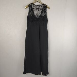 Vintage 80s 90s Jim Helm Womens Black Lace Evening Wear Formal Maxi Dress Sz 16